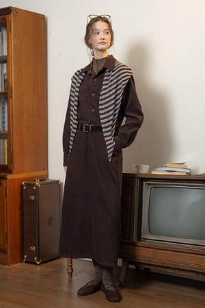 Brown jumpsuit and shawl set