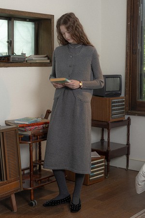 PM_Crew neck knit vest and skirt set_2color