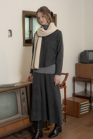 PM_Winter sensual knit cardigan and skirt set_CHARCOAL