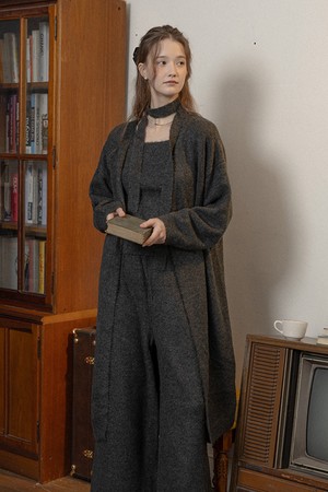 Winter loose knit coat_CHARCOAL
