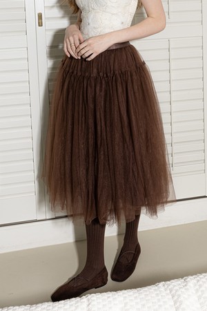 Brown mesh skirt