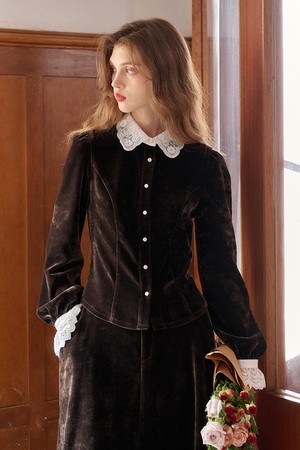 Chenille velvet blouse