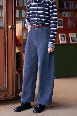 Brushed wide-leg pants