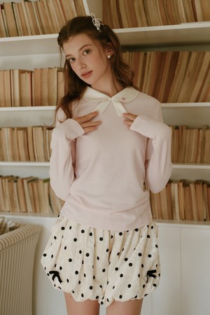 Doll collar long sleeve top