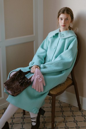 Flower balmacaan coat