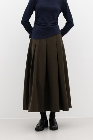 Loose fitting skirt_BROWN