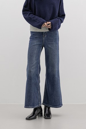 Slim-fit plush lining denim pants_2color