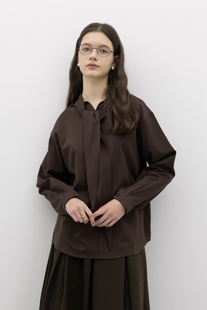 Cotton ribbon shirt_3color