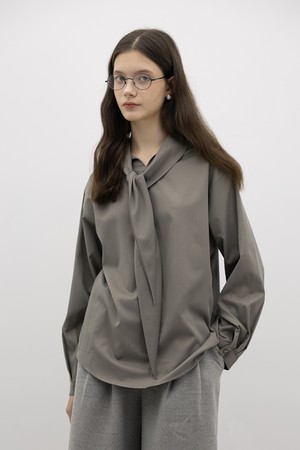 Cotton ribbon shirt_3color