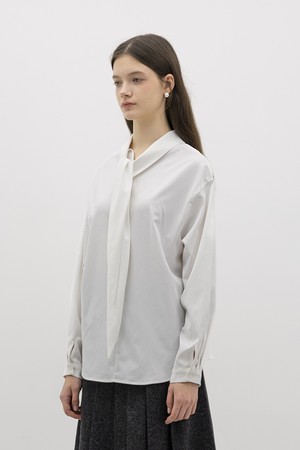 Cotton ribbon shirt_3color