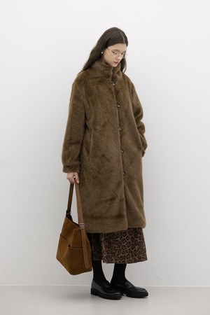 Brown warm fur coat