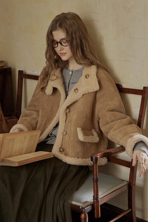 Suede reversible jacket