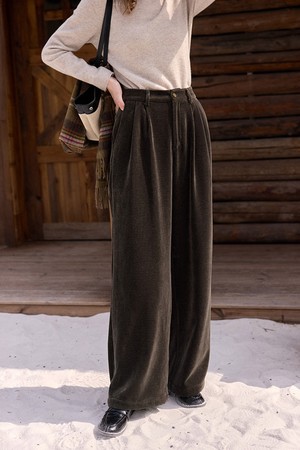 Straight drape chenille pants_2color