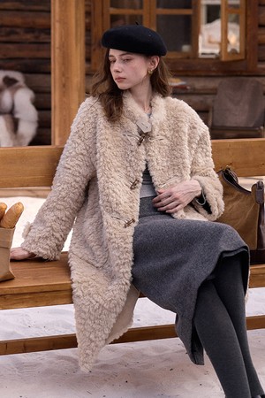 Polar fleece fur long jacket_2color