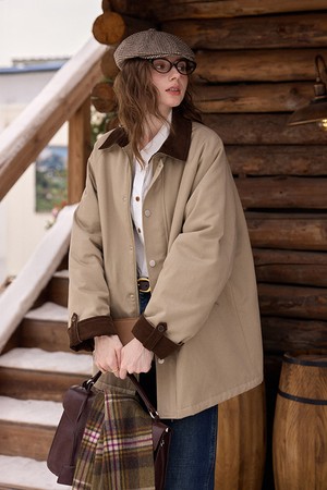 Length padded trench coat