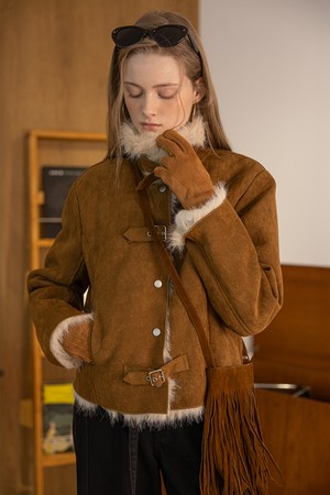 Long-pile fur mustang coat_BROWN