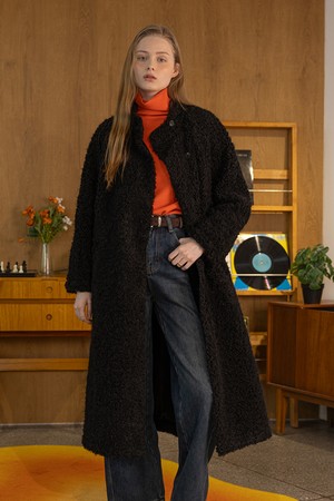 Black warm fleece coat