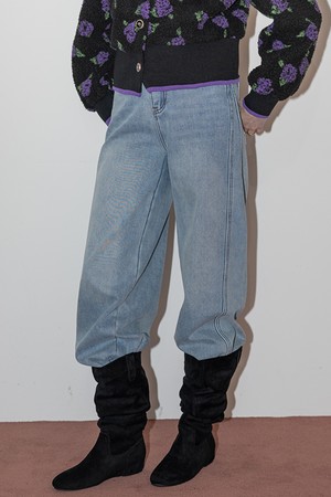 Warm casual denim pants_2color