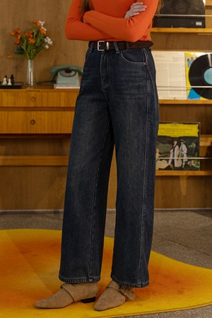 Warm casual denim pants_2color