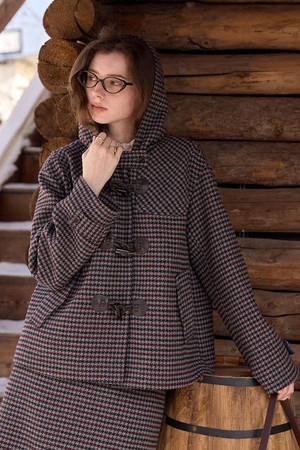 Houndstooth plaid jacket