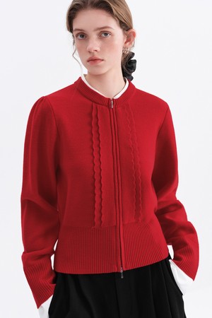 Layered zipper cardigan