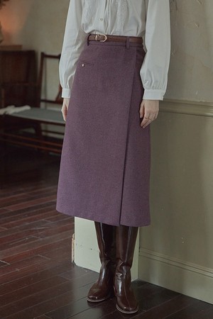 Wool high waist skirt