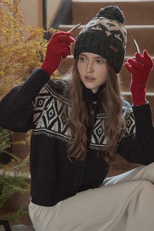 Nordic collar cardigan_2color