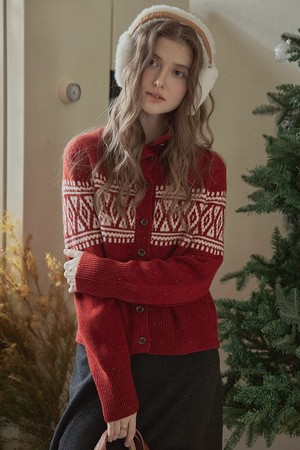 Nordic collar cardigan_2color