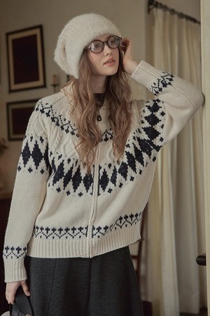 Nordic zip-up cardigan