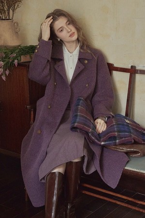 Double breasted woolen coat