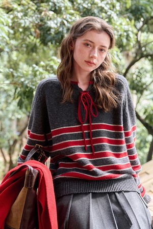 Striped pullover knit_2color