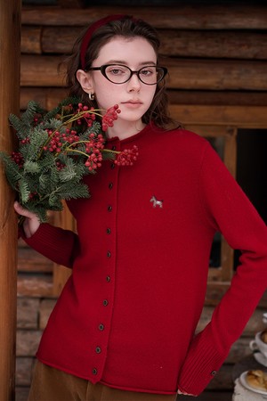 Full turtleneck knit cardigan_3color