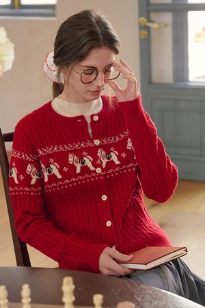 Pattern island knit cardigan