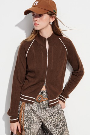 Reglan zip-up knit jacket_2color