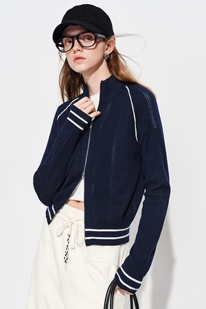 Reglan zip-up knit jacket_2color