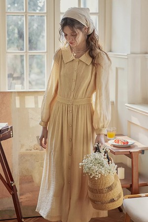 Vintage button-up shirt dress