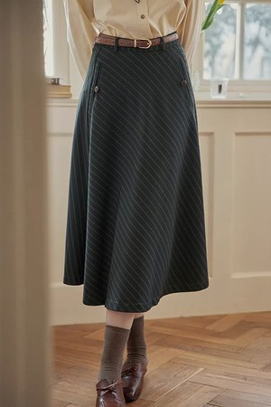 Pinstripe a-line skirt