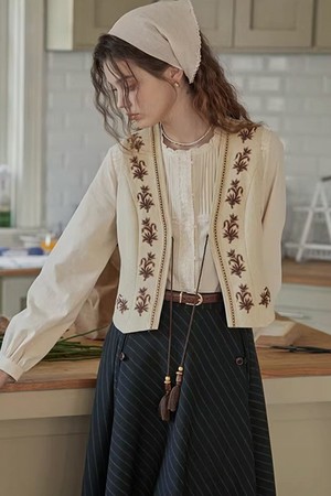 Bohemian embroidery vest