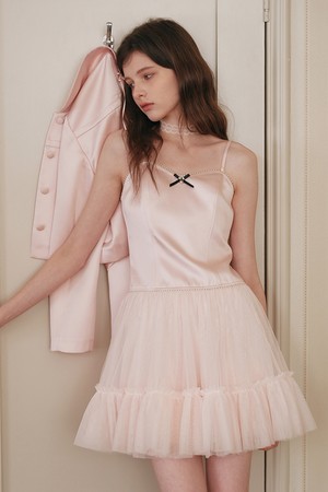 Pink satin camisole dress