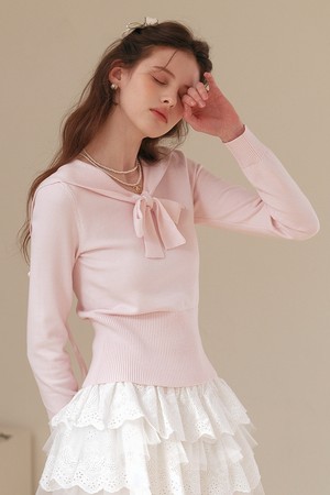 Sweet sailor collar knit top