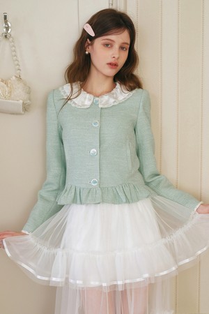 Frill tweed jacket