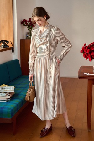 SR_Antique hemp striped dress