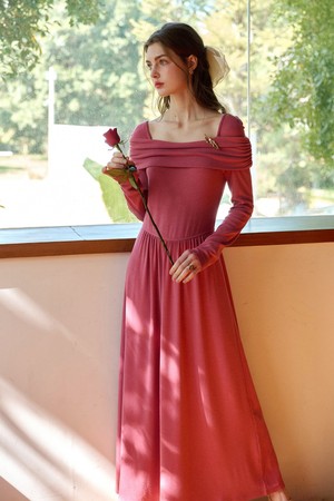 SR_one-line collar dress_2color