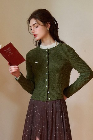 SR_Crew neck sweater cardigan_2color