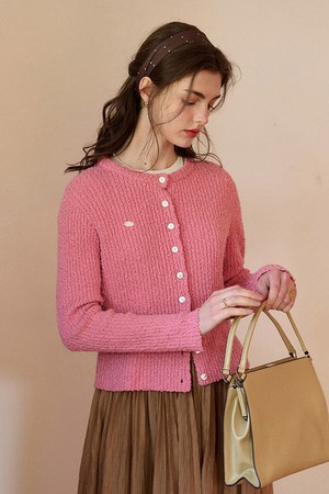 SR_Crew neck sweater cardigan_2color