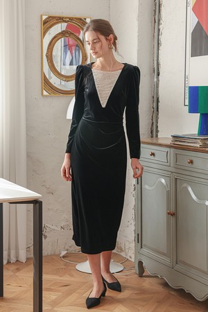 Velvet silence dress_BLACK