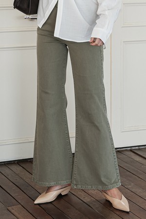 Denim semi flare pants_3color