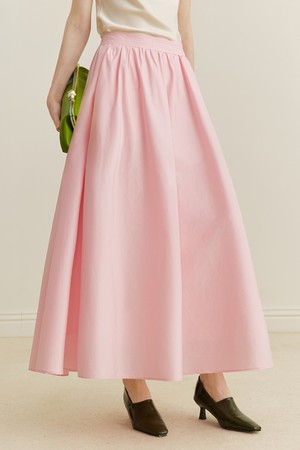 Elastic waist a-line skirt_3color