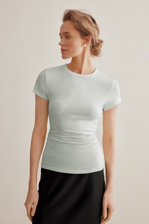 Short sleeve crew neck top_4color