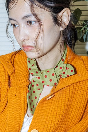 Candy dot scarf_KHAKI